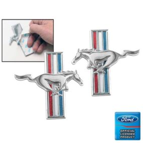 C5ZZ-16228-9-SK-Running-Horse-Fender-Emblem-Stick-On-Pair-64-68-3
